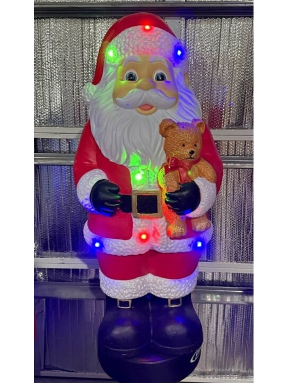 2.5 ft LED Santa Lighted Christmas Blow Mold Door Greeter Holiday Lawn Ornament